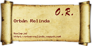 Orbán Relinda névjegykártya