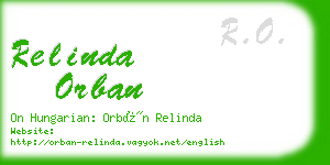 relinda orban business card